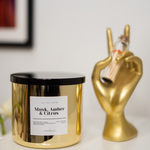 Load image into Gallery viewer, Citrus, Amber, &amp; Musk Scented 3-Wick Candle
